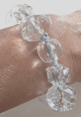 Clear Crystal Lucite Bead Stretch Bracelet 20mm