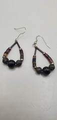 5 Pc Ethnic/Tribal Artisian: 2 Necklaces-1 w/ Quartz Gemstone, Earrings Bracelet