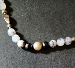 Necklace Handcrafted quartz – hematite – bead w/silver clasp and silver bead