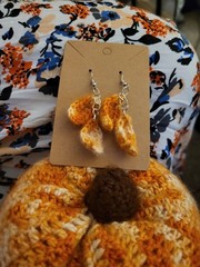 Earrings – Handmade – Crochet – 20mm Silver Hook – Jewelry – 1 Pair