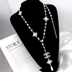 Floral women’s pearl enamel metal necklace (32 Styles)