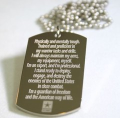 I AM ARMY STRONG HONOR DOG TAG NECKLACE STAINLESS STEEL