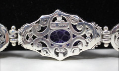 Sarda Bali Purple Coral 925 Sterling Toggle Bracelet 6.5- 8 Rare Unique Handmade