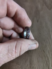 Genuine Handcrafted United States Quarter Glitter Coin Ring 1997 , Size 8