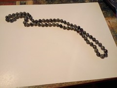 28 In Snow Flake Obsidian Necklace
