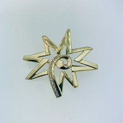 RARE TIFFANY 18K YELLOW GOLD DIAMOND STAR BROCHE PIN (HARD TO FIND)