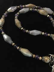 Sterling Silver Dendritic Agate Pendant Amethyst Jasper Artisan Necklace 925