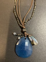Retired Silpada INDIGO MOOD Blue Quartzite Abalone & Seed Bead Necklace N2227