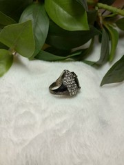 Green Amethyst Oval Gemstone Mystical Ring Zircon Cluster Halo Size 8 Enchanted