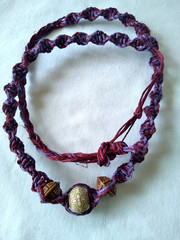 HEMP NECKLACE 28″ Unisex Beaded Macrame Boho Hippie Ethnic US Seller New