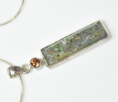 Handmade Louisiana Opal Solid Sterling Silver Natural Zircon Pendant