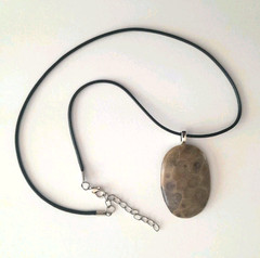 Petoskey Stone Pendant Necklace-Handmade, on 18/20″ adjustable Necklace
