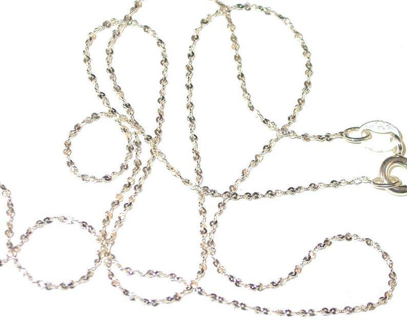 Diamond-cut TWIST CHAIN .925 Sterling Silver Dainty Shiny Necklace