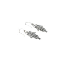 Boho Hamsa Earrings, Silver Hamsa Earrings, Hamsa Hand Jewelry