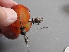 transluscent AGATE EARRINGS pierced dangles beautiful clear orange/beige