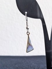 Last Pair! Artisan MOTHER of PEARL inlay EARRINGS Mexican Alpaca silver NEW
