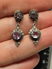 925 Sterling Silver Amethyst Earrings