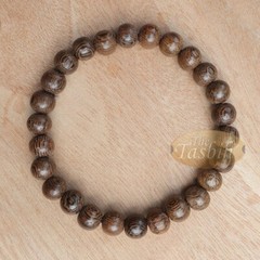 Tropical Johar Wood Beads Elastic 7mm Unisex 7.5-8 inch Beaded Prayer Bracelet