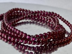 26″ 3.3mm «Quadruple Wrap/AAAA»~ Purplish Red RHODOLITE GARNET Bracelet L1396