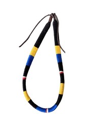 Woven Striped Blue Yellow Black Collar Necklace