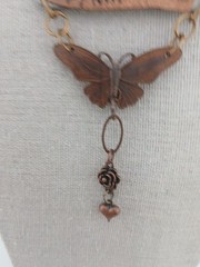 UNIQUE mixed metals inspirational ‘ PINKY SWEAR’ butterfly pendant necklace