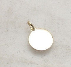 1/2″ Engravable Reversible Shiny Disc Charm Pendant Real Solid 14K Yellow Gold