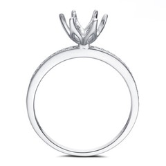 Round 6mm to 6.5mm Natural Diamonds Ring 14K White Gold Semi Mount Fine Jewelry