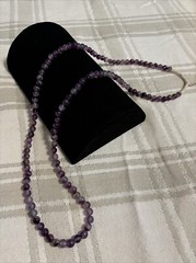 VTG AMETHYST Beads Round Gemstone Purple .25” Each on 36” Strand