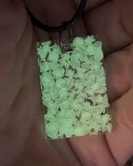 Handmade Resin Pendant Necklace With Glow In The Dark Star And Moon