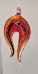 Hand Blown Glass Pendant Featuring Abstract Design Murano Style