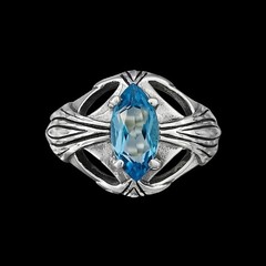 November Engagement Ring • 925 Sterling Silver • Topaz Diamond