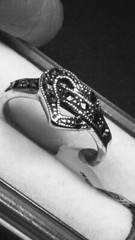 LOVELY STERLING SILVER.925 WITH MARCASITE DESIGNER RING SIZES 6.0-6.25!