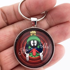 Marvin Martian That’s All Folks Looney Tunes Bugs Bunny 1.2″ Dia. Keychain