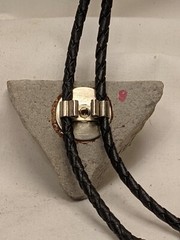 Artisian Created Shard Bolo Tie 1.5 inches Leather tie Vintage