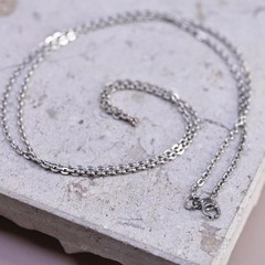 18″ 2mm, vintage Prochain Sterling silver necklace, 925 flatten circle chain