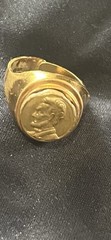 Novelty adjustable Lincoln Gold Plated Ring /One Size Fits All /Vintage ￼￼