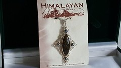 Himalayan Gems LABRADORITE & TEAL PEARL Pendant HANDCRAFTED in NEPAL! NEW!