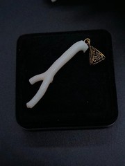 White Coral Branch Brass Pendant White Coral Branch Pendant Handmade Jewelry