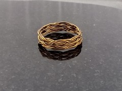 Size 10.5 Antique Brass 5×9 Turks Head Knot Ring Hand Tied made