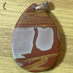 Picture Jasper Pendant With Sterling Silver Bail 2 Inches Long