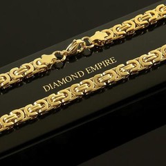 DJADEE King Chain 6 mm 24K Gold Plated Cuban Link Necklace 999