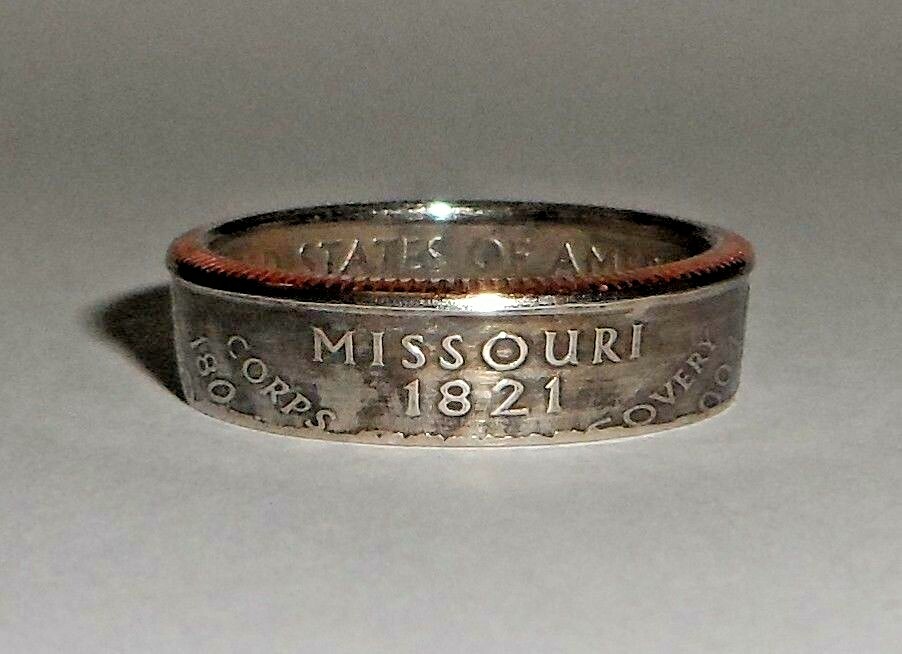 «Sealed» MISSOURI US STATE QUARTER handmade coin ring or pendant size 4-14
