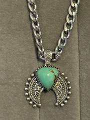 D’Joy Artisan Crafted Premium Royston Turquoise Pendant With 20 In Stainless Ste