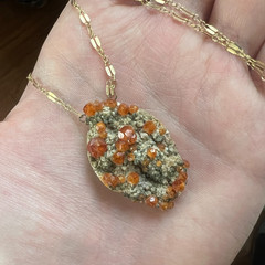 12K Gold Filled Spessartine Garnet Necklace Artisan Handmade Natures Art January