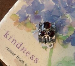 Sterling Silver Spinner Ring or Fidget Beautiful Stone Handmade Sz 6.5 (8.4 Gr)