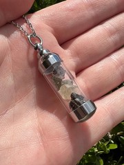 Moldavite Herkimer Diamond Campo del Cielo Meteorite Libyan Desert Glass Pendant