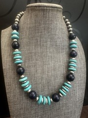 Turquoise & Lapis Lazuli Beaded Necklace