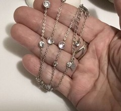 Silpada N2153 925 Sterling Silver “Infinity” CZ Chain Necklace 16”-18” EUC