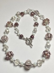 Artisan Handcrafted Art Deco Lampwork Glass Jewelry Purple Haze Necklace #3