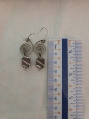 Handmade Sterling Silver Dangle Earrings With Pink Glass Bead